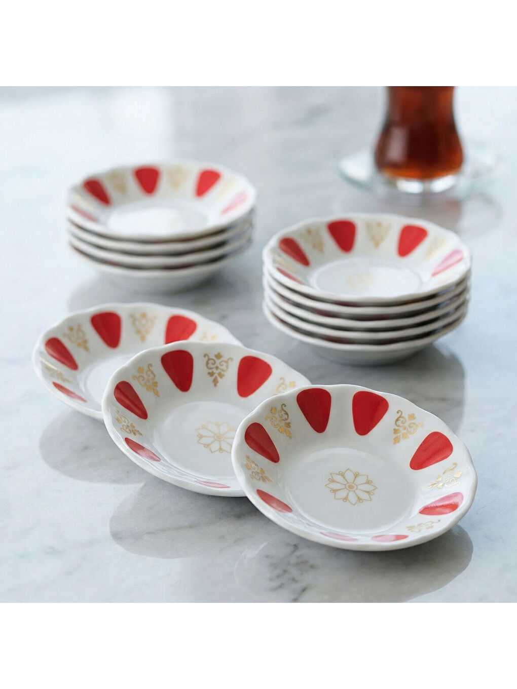 Ekru Acem 12 parça 10 cm Çay tabağı 90193-2