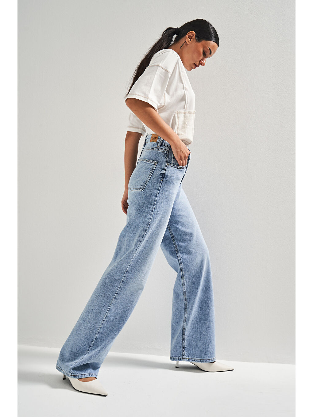 Mavi Kadın Ice Renk V-4S5-27 Viskon Esnek Kumaş Yüksek Bel İç Boy 80cm Denim Jean-3