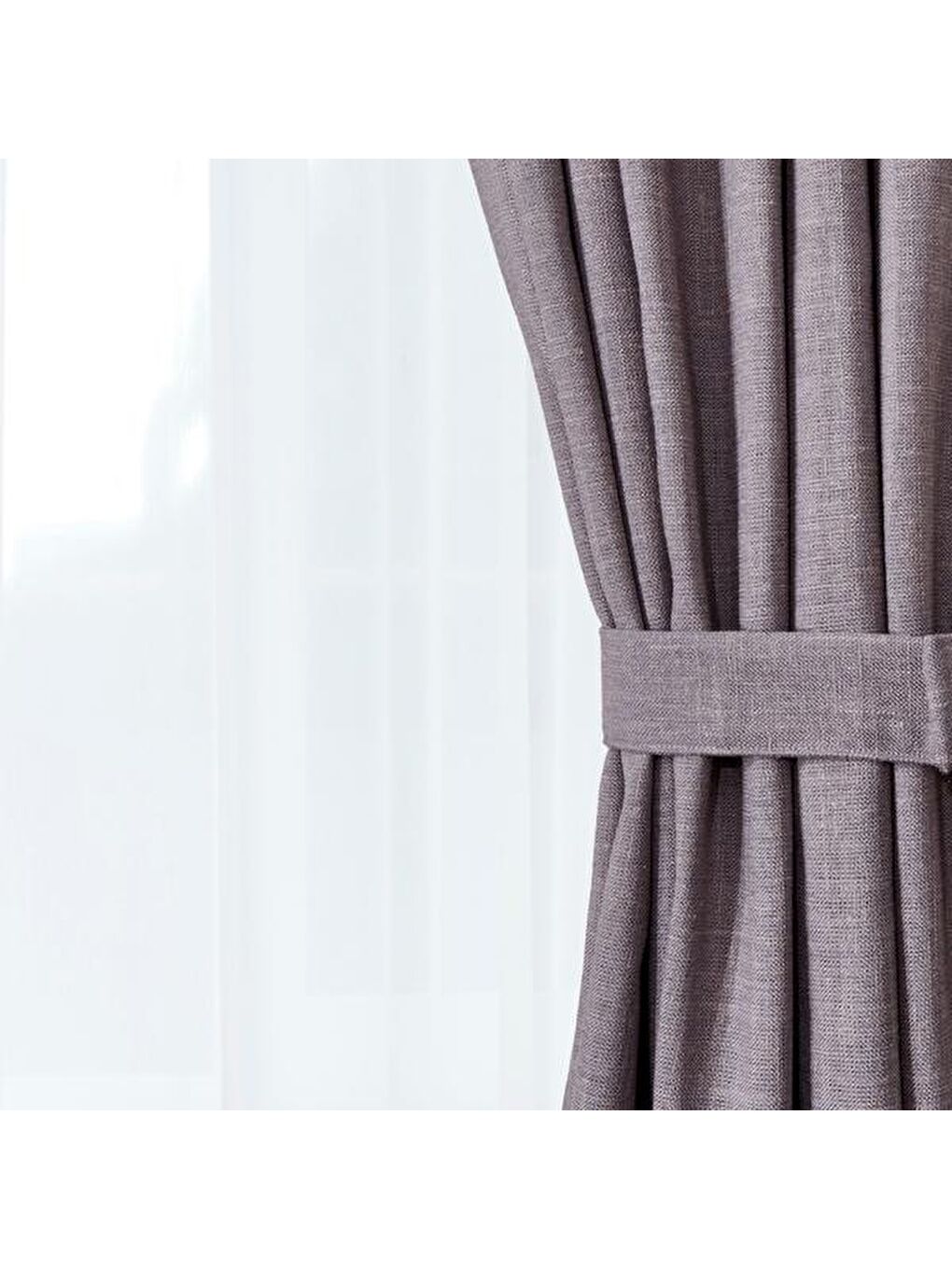 Evidea Soft Bella Keten Perde - Gri - 140x270 cm