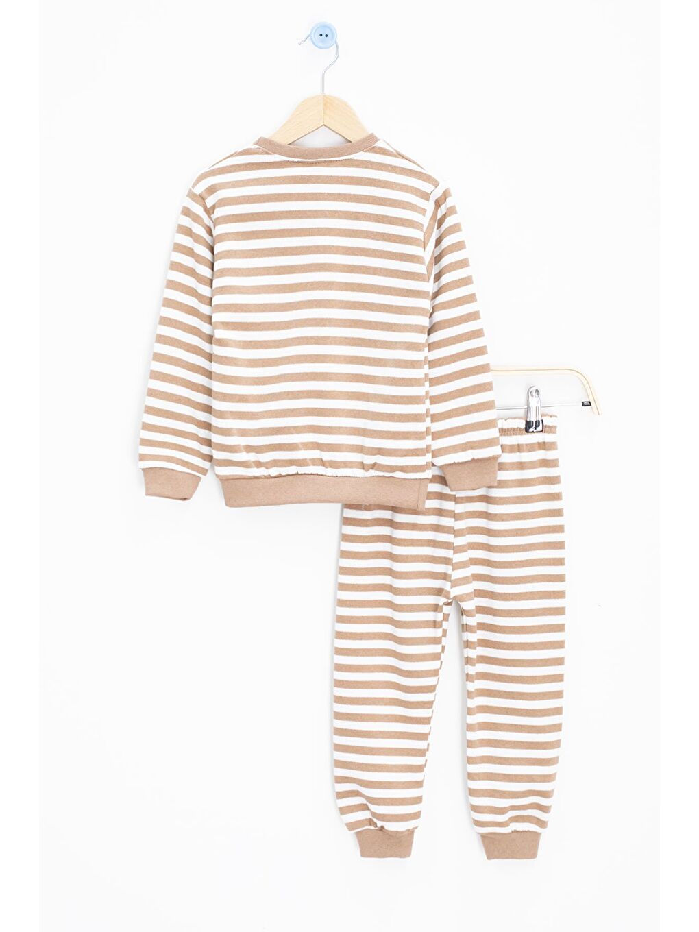 Kahverengi Erkek Çocuk Yazı Nakışlı Şardonlu 2'li takım 22706-3