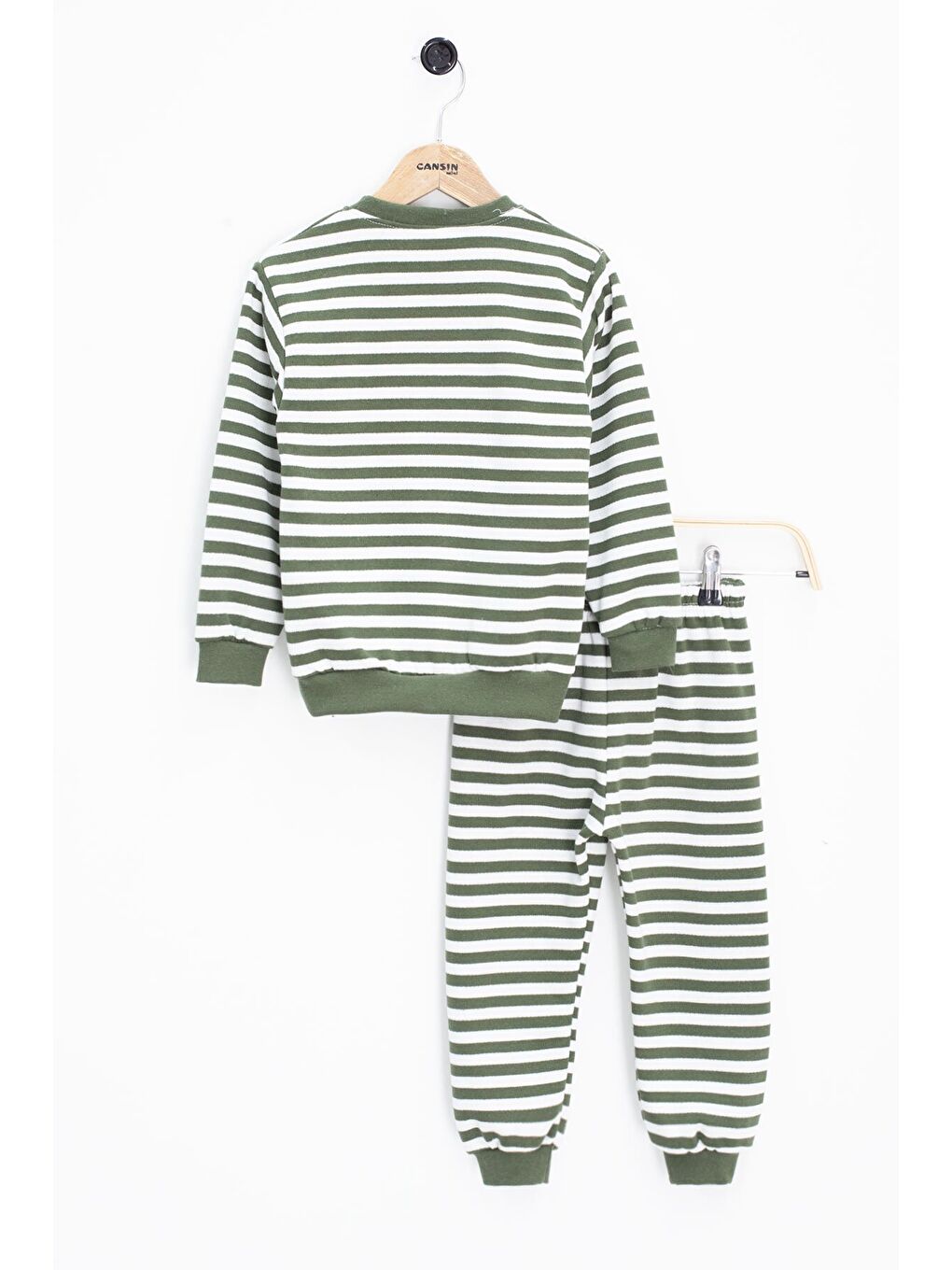 Yeşil Erkek Çocuk Yazı Nakışlı Şardonlu 2'li takım 22704-3