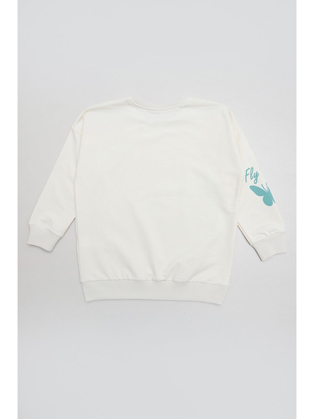 Turkuaz Kelebek Ve Yazı Baskılı Kız Çocuk 2 Li Takım-2