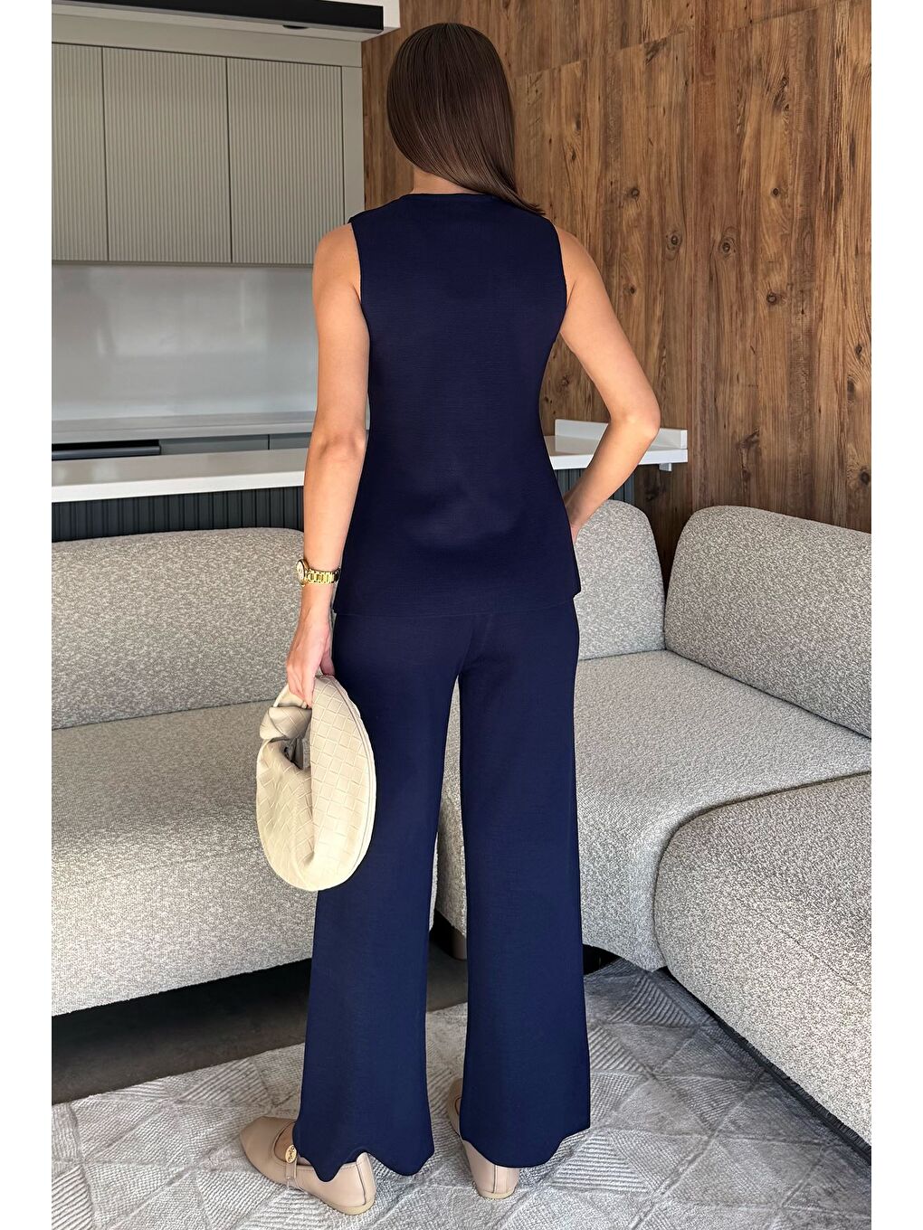 Lacivert Yelek Pantolon Triko İkili Takım-3