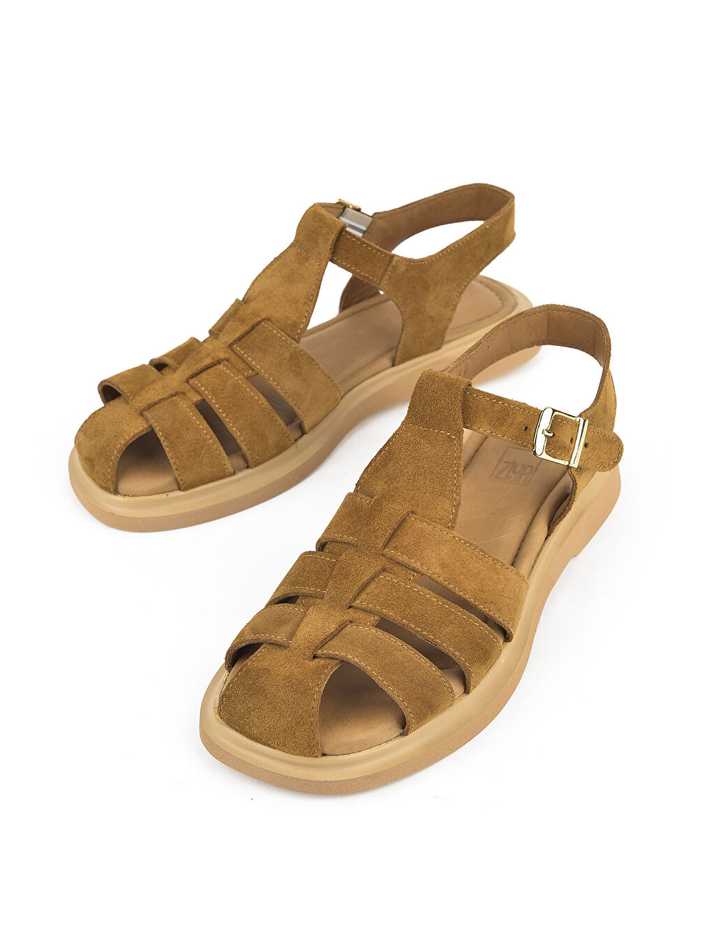 Kahverengi Kadın Hakiki Deri Sandalet 1511047Z6002 Taba-4