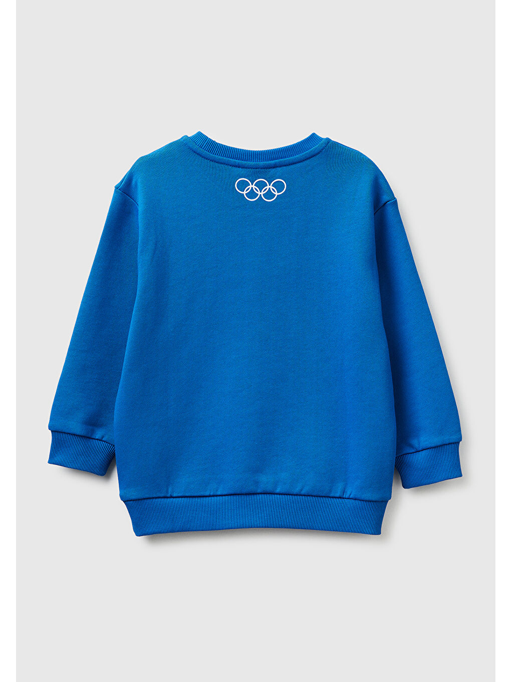 Erkek Çocuk Mavi Baskı ve Yazı Detaylı Bisiklet Yaka Sweatshirt-1