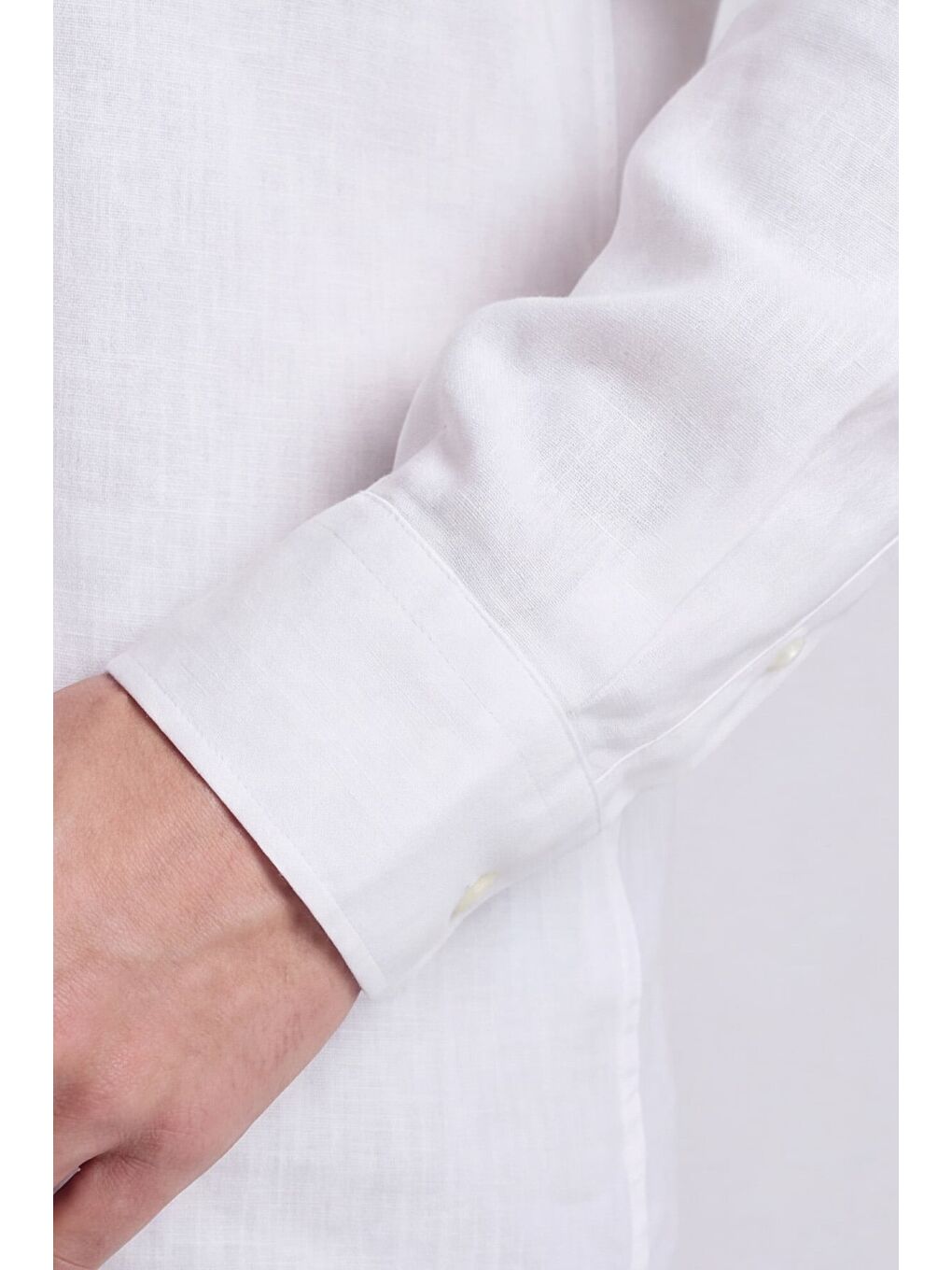 Erkek Beyaz Normal Kesim Regular Fit %100 Pamuk Klasik Yaka Muslin Gömlek-5