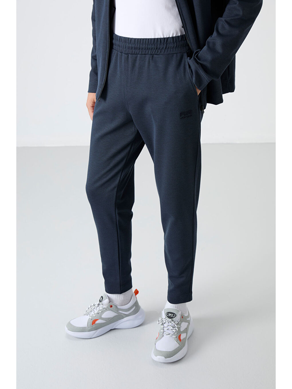 İndigo Dik Yaka Gizli Cep Detaylı Standart Kalıp Erkek Eşofman Takım - 85209-2