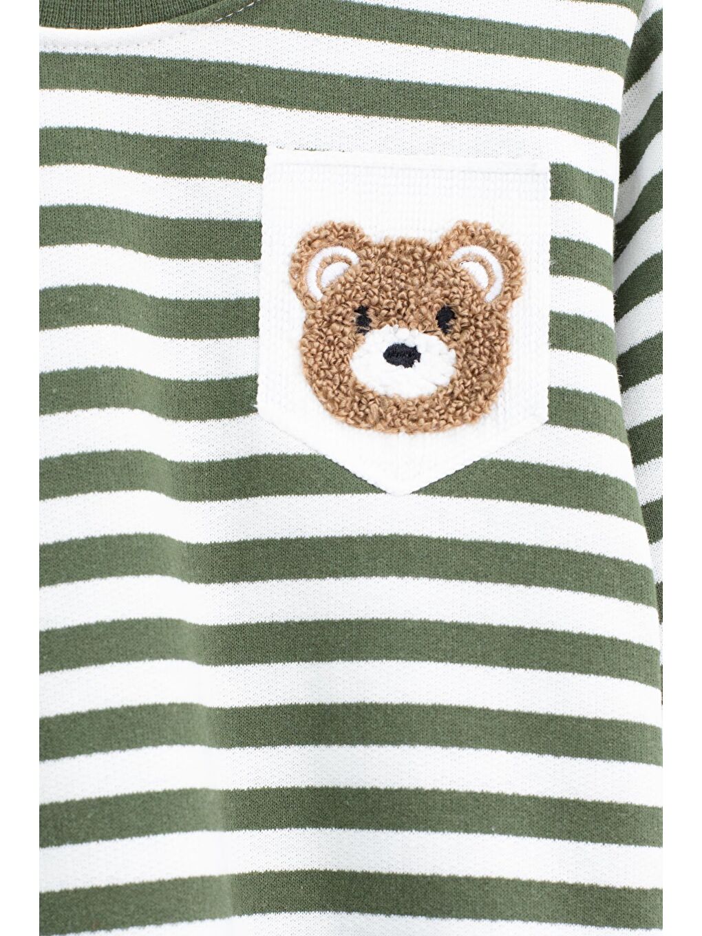 Yeşil Erkek Çocuk Şardonlu Ayıcık Nakışlı 2'li Takım 22700-1