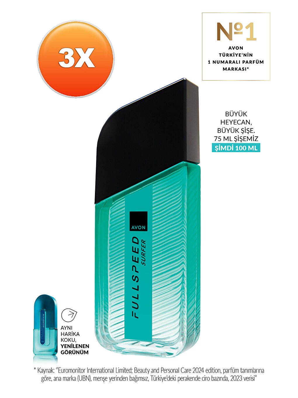 Full Speed Surfer Erkek Parfüm Edt 100ml Üçlü Paket-1