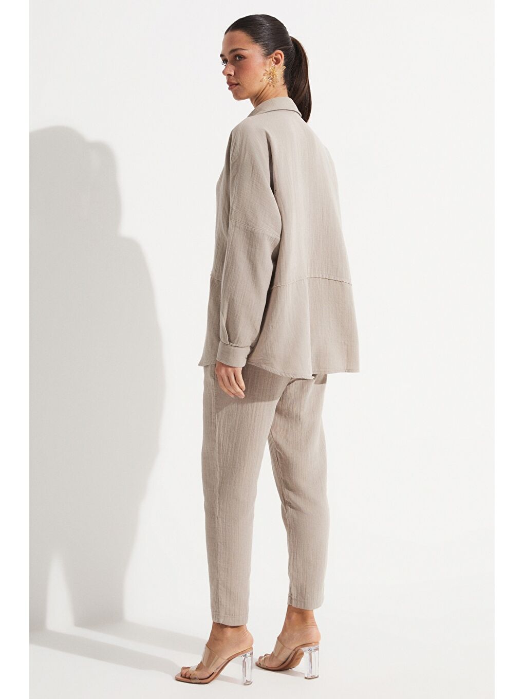 Bej Gömlek Pantolon Takım-1