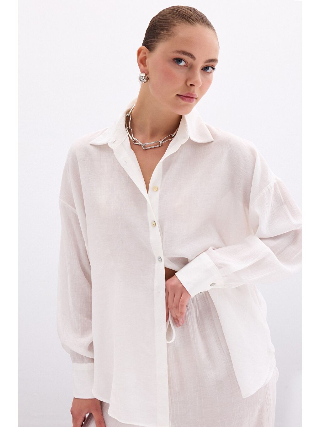 Salaş Gömlek - Ekru-3