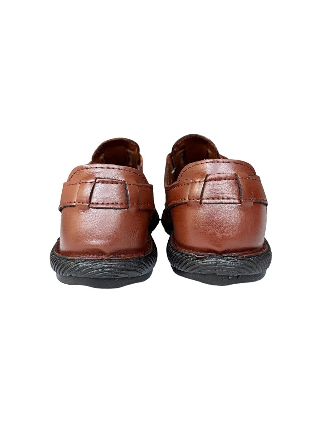Kahverengi Erkek Hakiki Deri Cırtlı Sandalet Taba-6