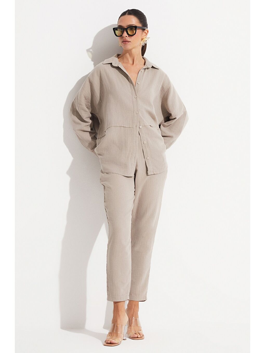 Bej Gömlek Pantolon Takım-2