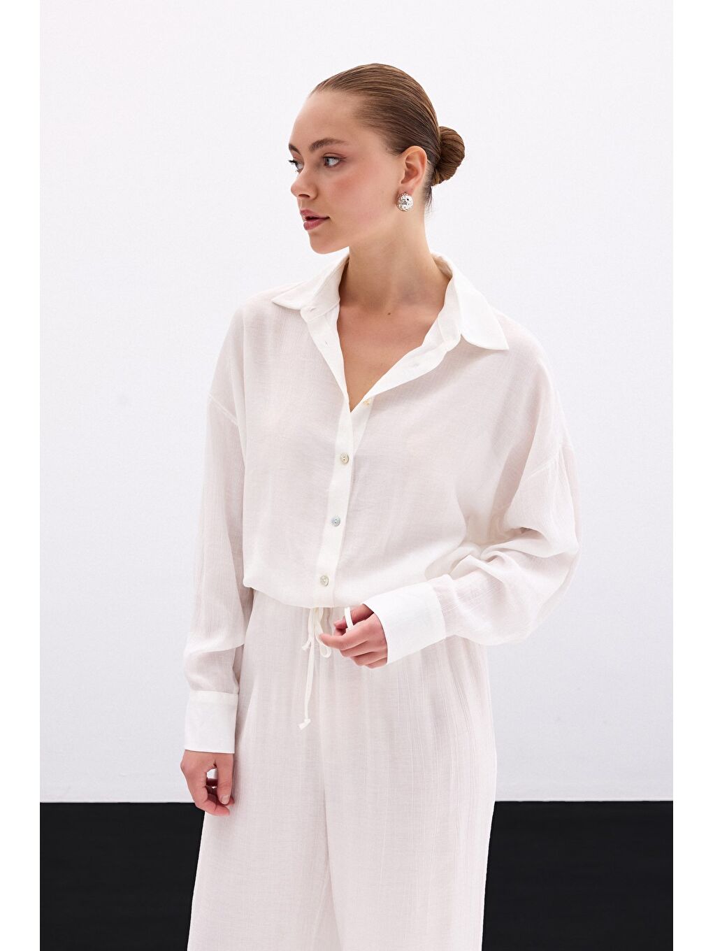 Salaş Gömlek - Ekru-4