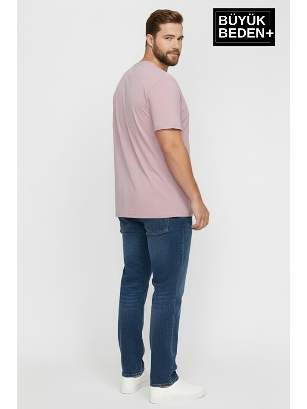 Lila Erkek Büyük Beden El Yazılı California Baskılı 3xl-6xl Bisiklet Yaka Tshırt Spr26tbs510-07-1