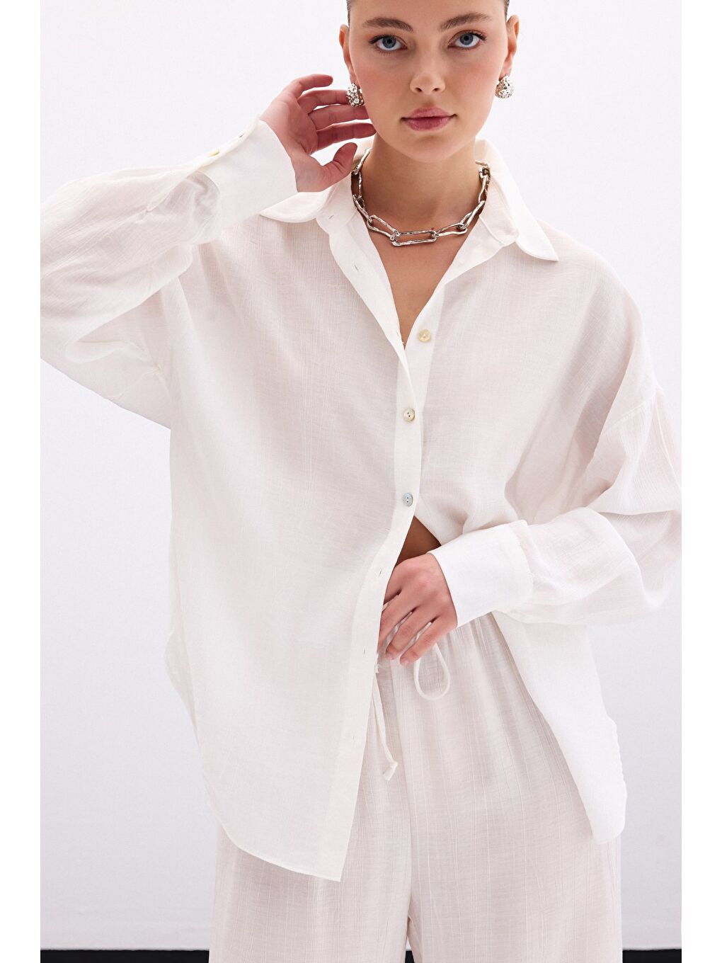 Salaş Gömlek - Ekru-5