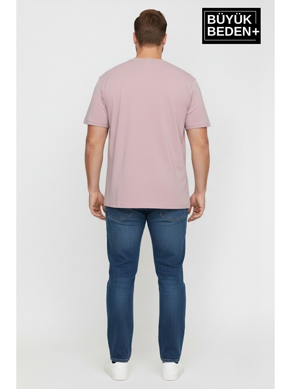 Lila Erkek Büyük Beden El Yazılı California Baskılı 3xl-6xl Bisiklet Yaka Tshırt Spr26tbs510-07-2
