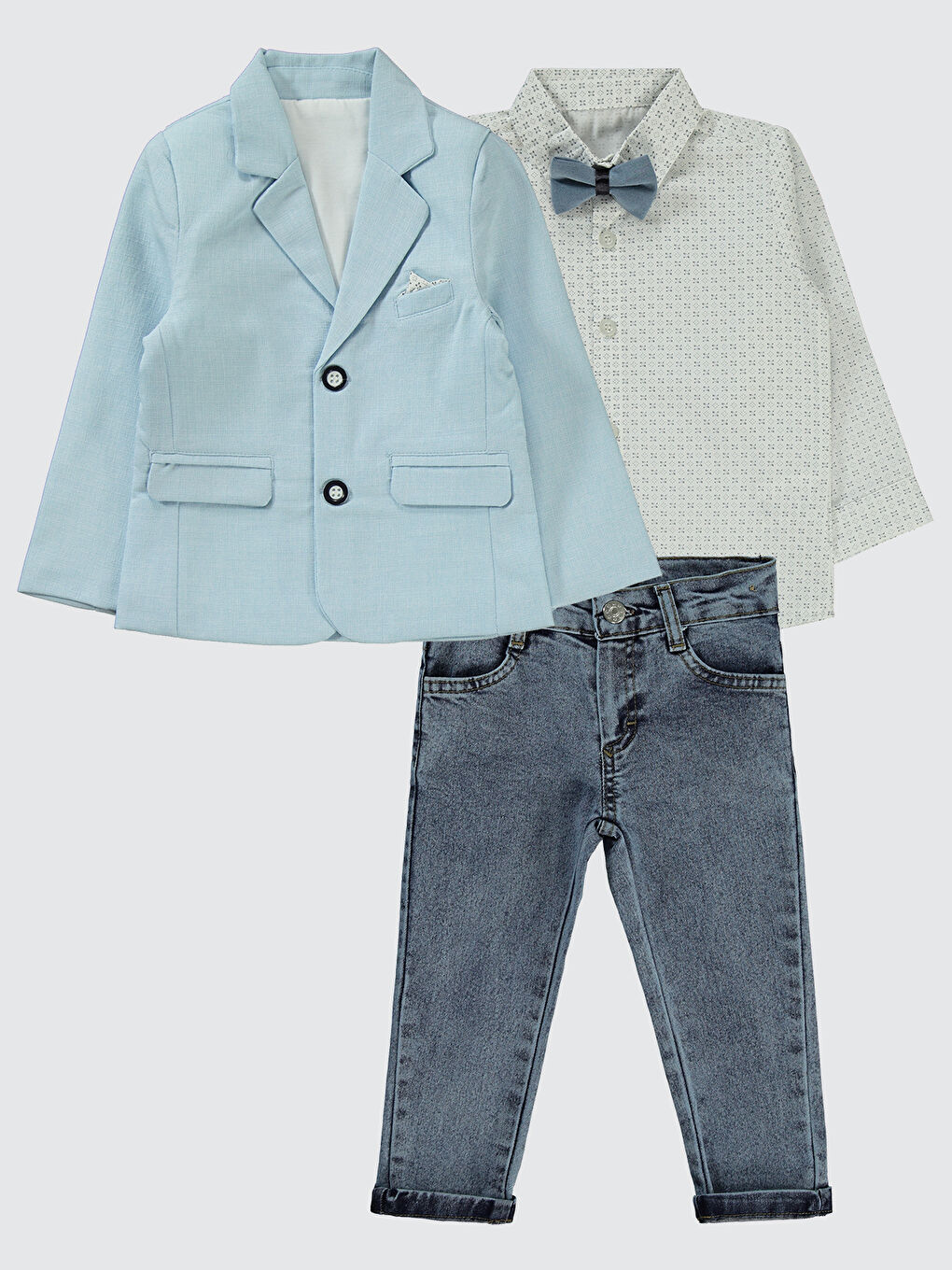 Erkek Çocuk 4'lü Takım 2-5 Yaş Mavi-1