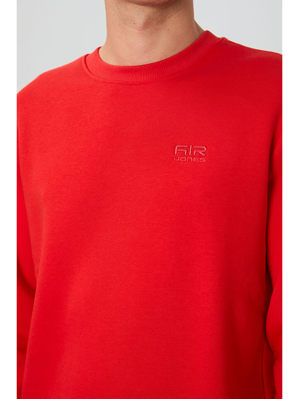 Kırmızı Omar Fiesta Bisiklet Yaka Şardonlu Basic Erkek Sweatshirt - 88137-2