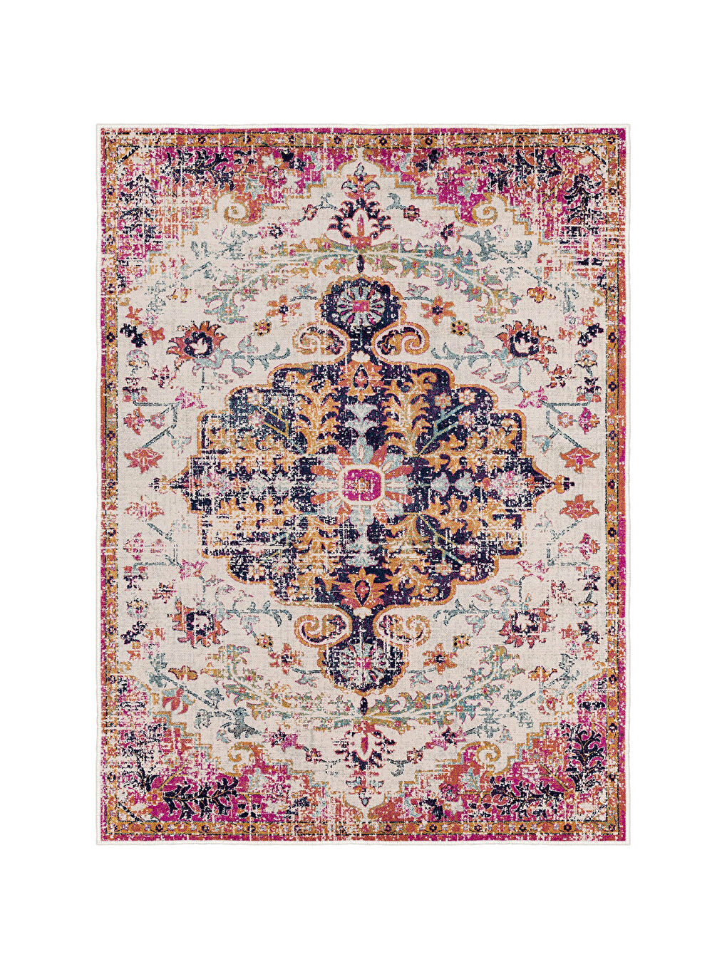 Pembe Dekoratif Özel Tasarım Yıkanabilir İnce Kaymaz Tabanlı Modern Halı KECE FR15