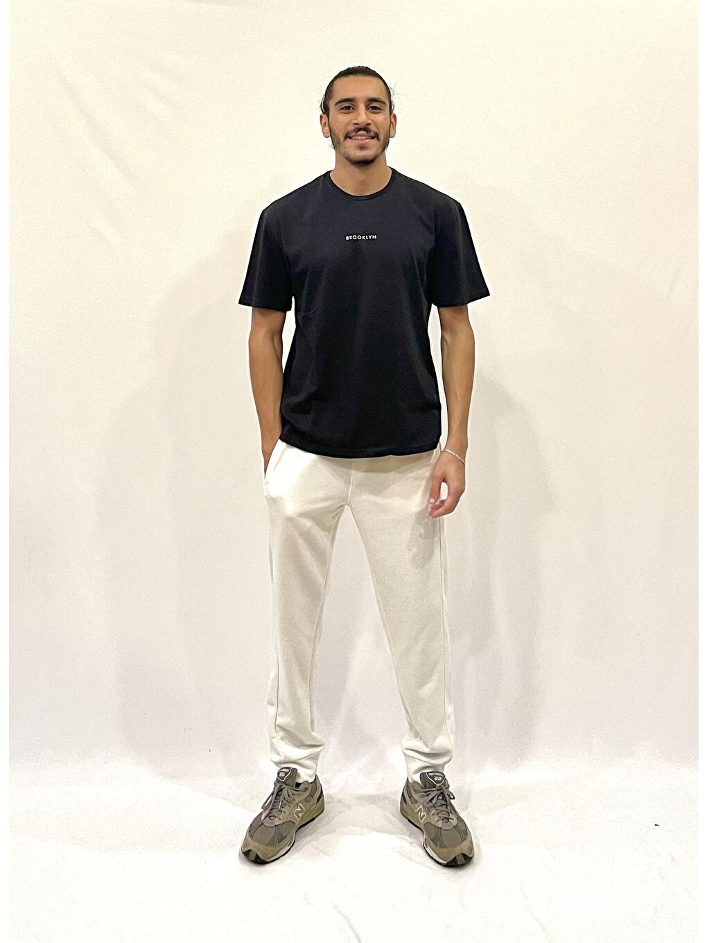 Ekru 3 İplik Kalın Erkek Eşofman Altı SPR24EA72