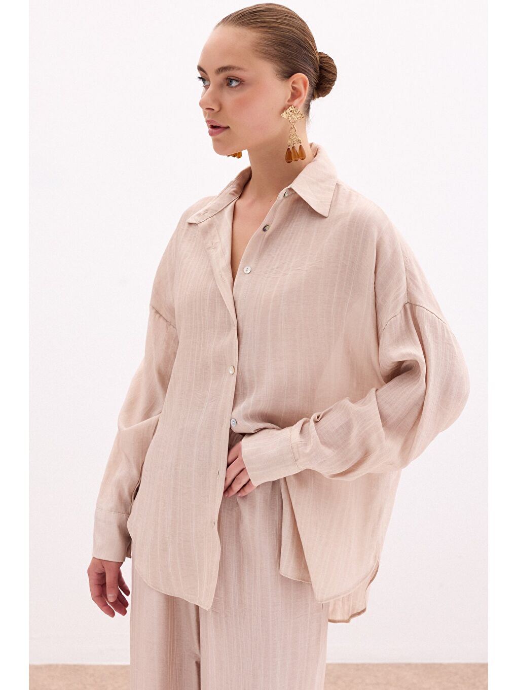 Salaş Gömlek - Bej-3