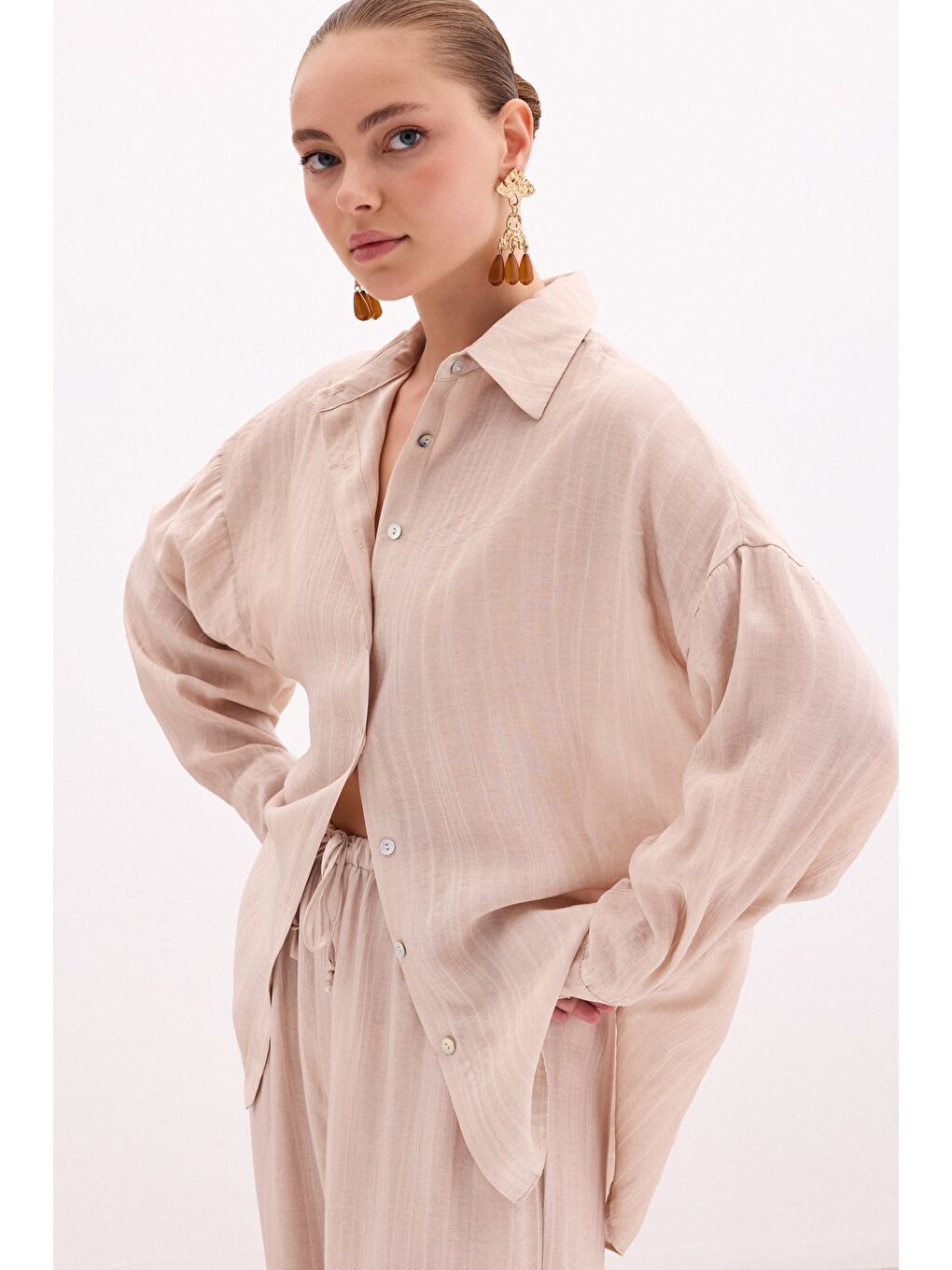 Salaş Gömlek - Bej-4