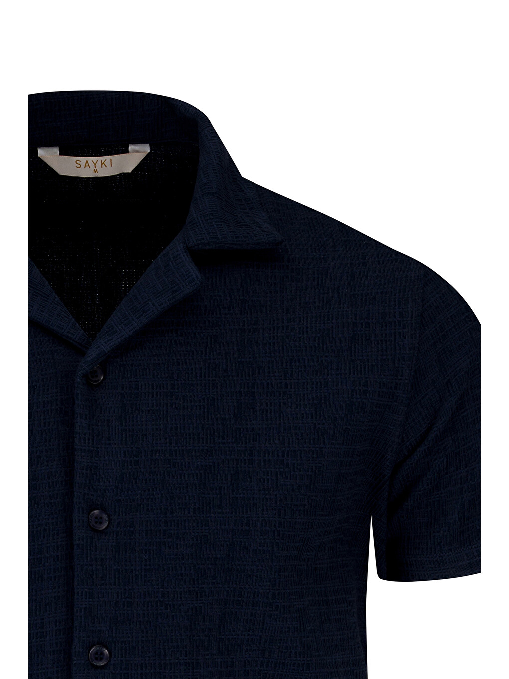 Lacivert Regular Fit Apaş Yaka Gömlek-1