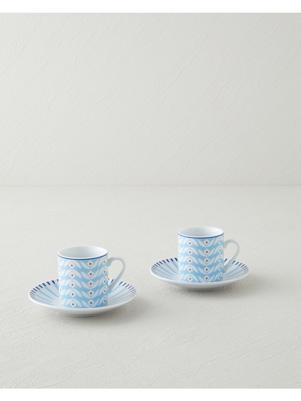 Cleo Porselen 4 Parça 2 Kişilik Kahve Fincan Takımı 80 ml Mavi
