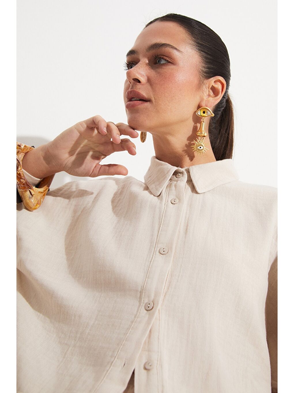 Bej Gömlek Pantolon Takım-1