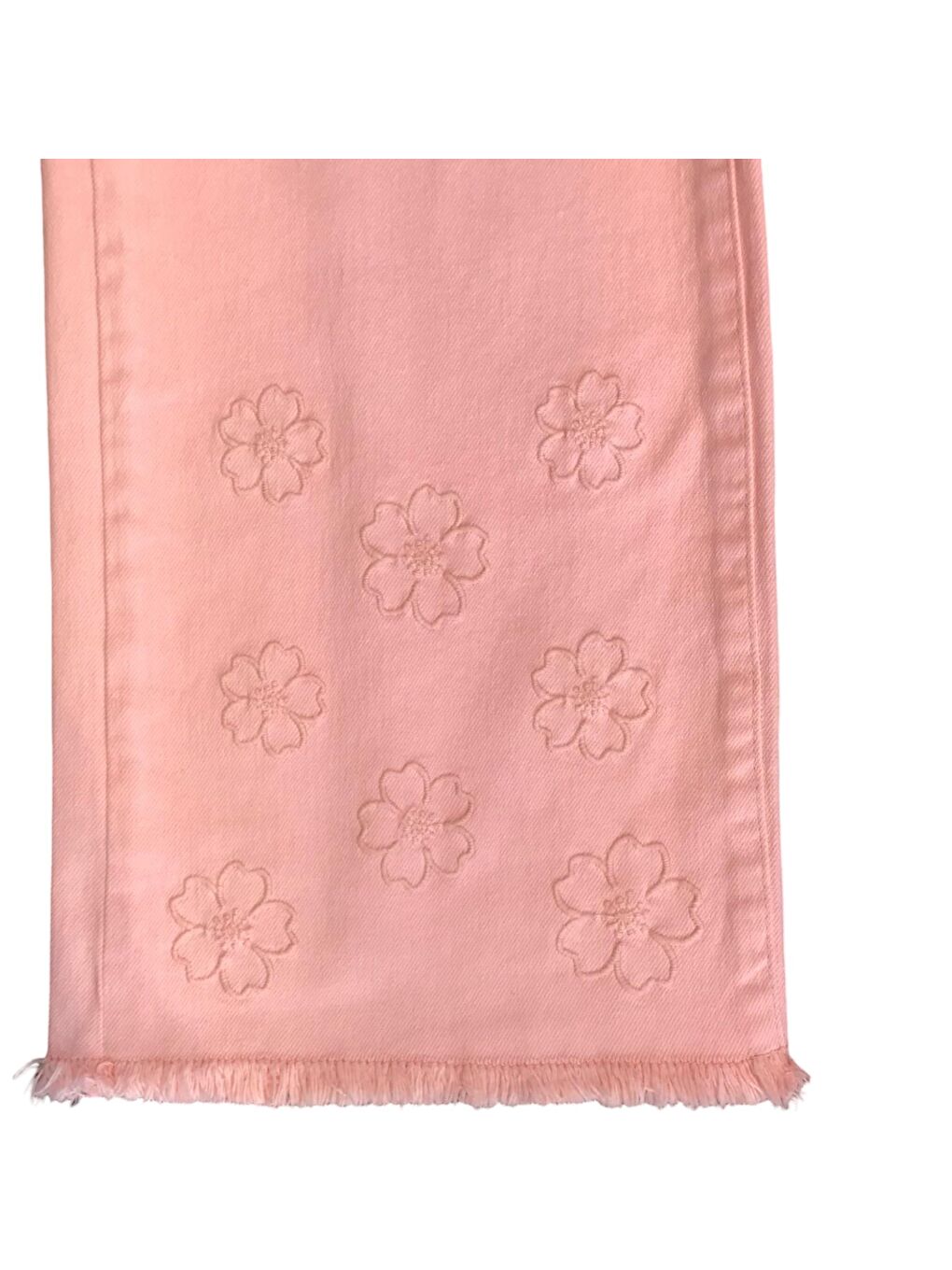 Pembe Kız Çocuk Papatya Nakışlı Pantolon-1