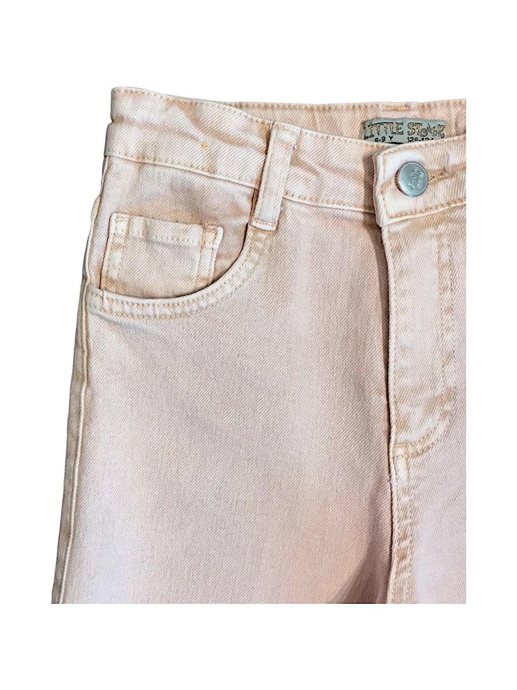 Bej Kız Çocuk Kar Yıkama Pantolon-1