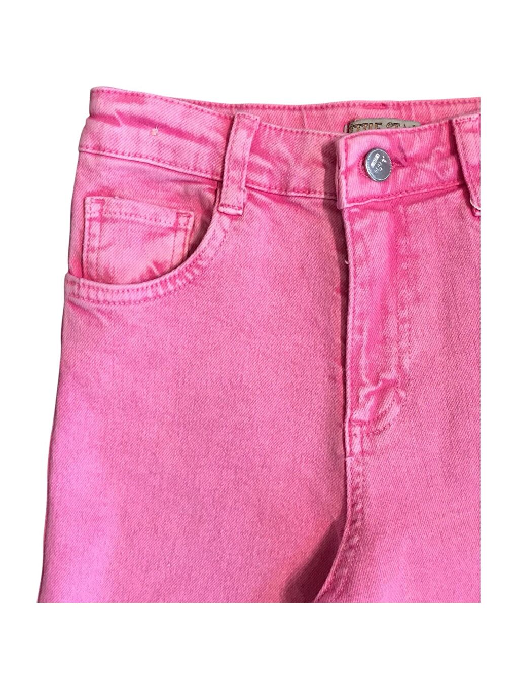 Pembe Kız Çocuk Kar Yıkama Pantolon-1