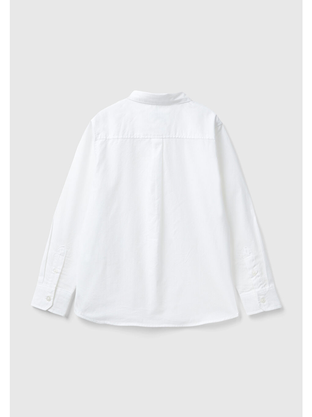 Erkek Çocuk Beyaz Önü Logo İşlemeli Düğmeli Armürlü Gömlek-1