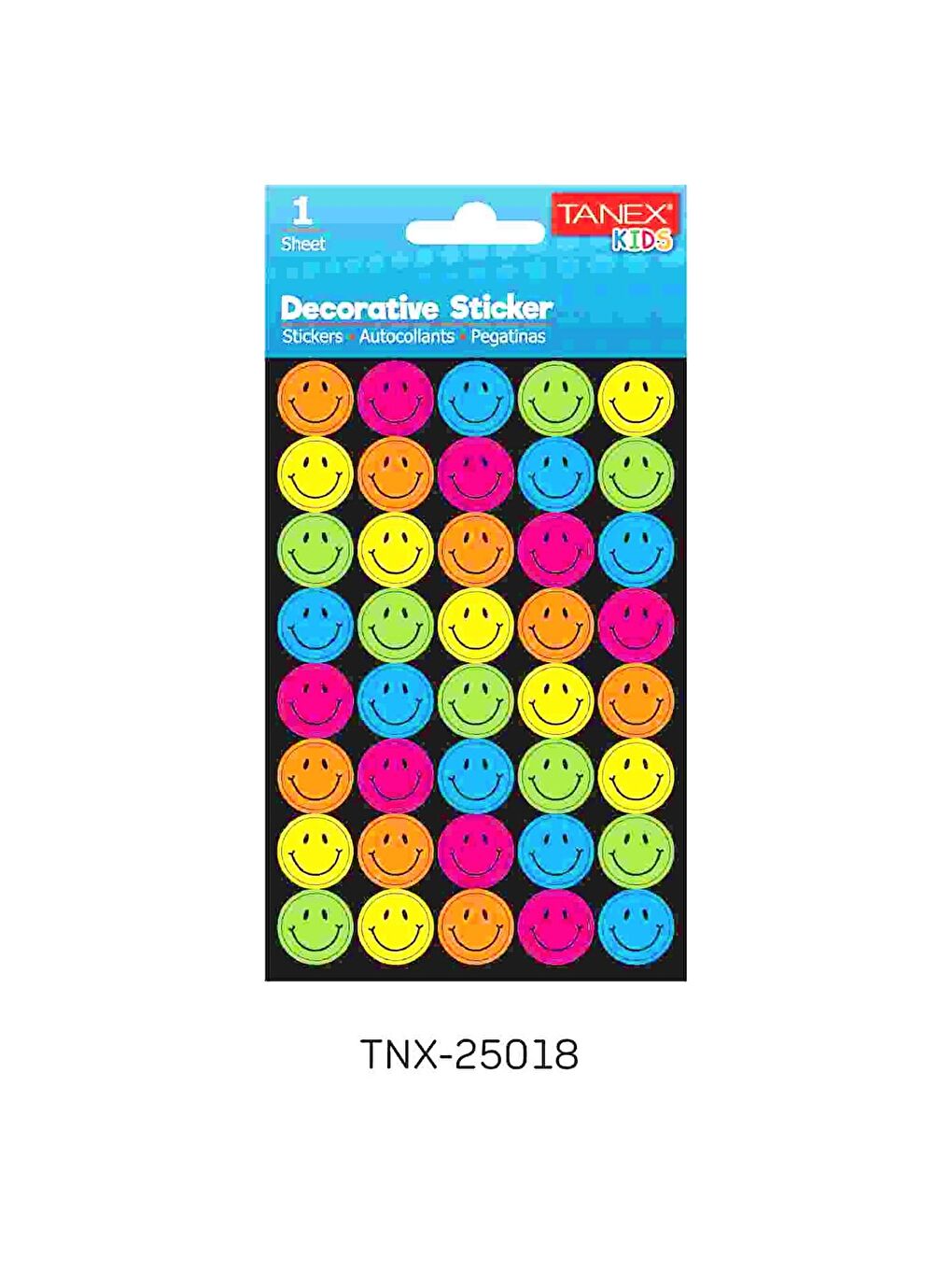 Kids Sticker Puffy Gülen Yüzler Renkli 40 Parça (25018)