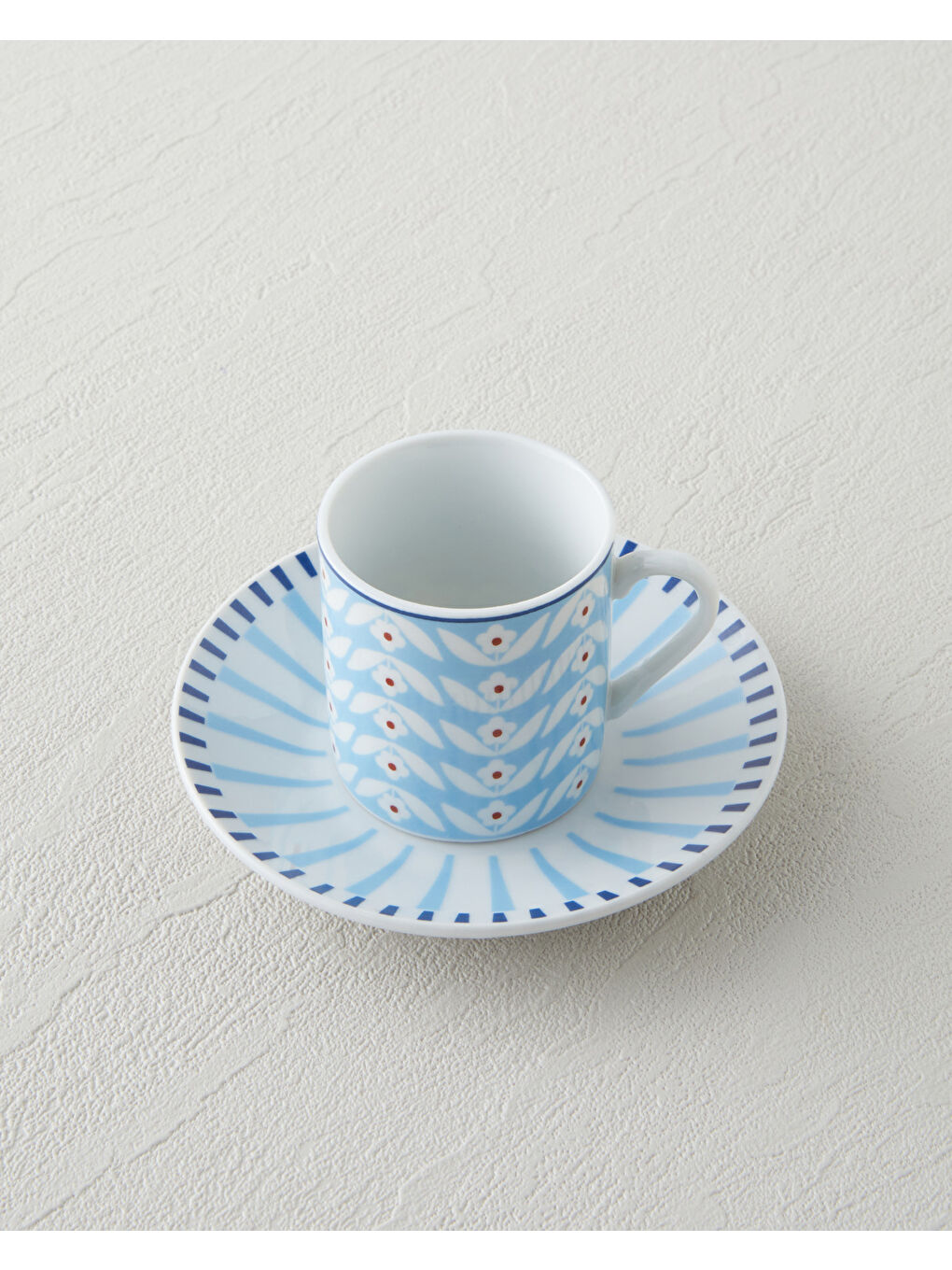Cleo Porselen 4 Parça 2 Kişilik Kahve Fincan Takımı 80 ml Mavi-2