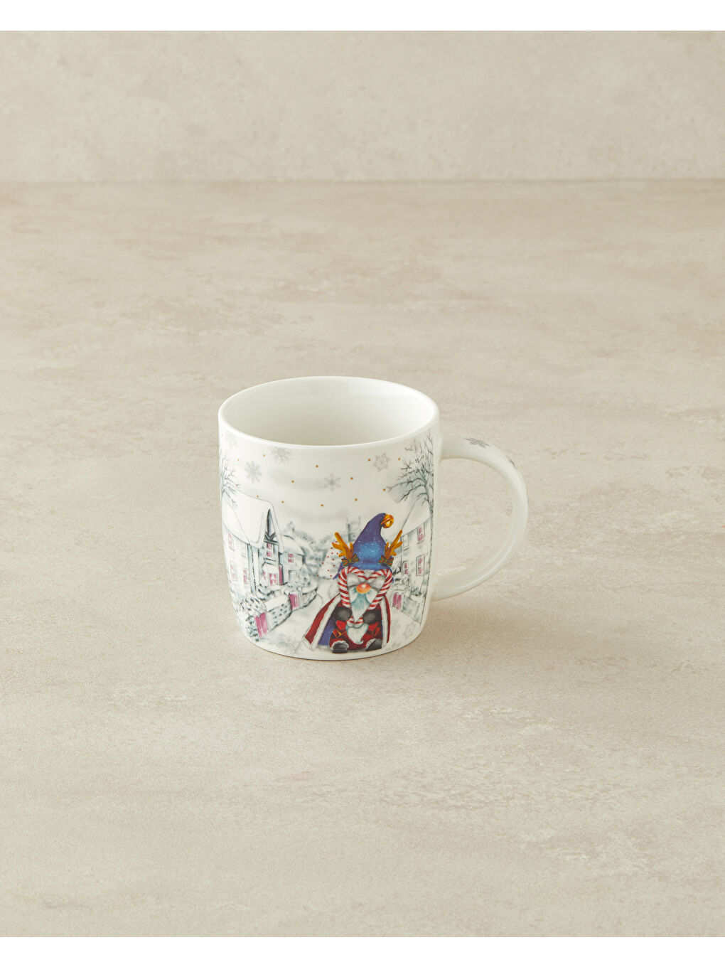 Beyaz New Year New Bone China Yılbaşı Kupa 360 ml Renkli-2