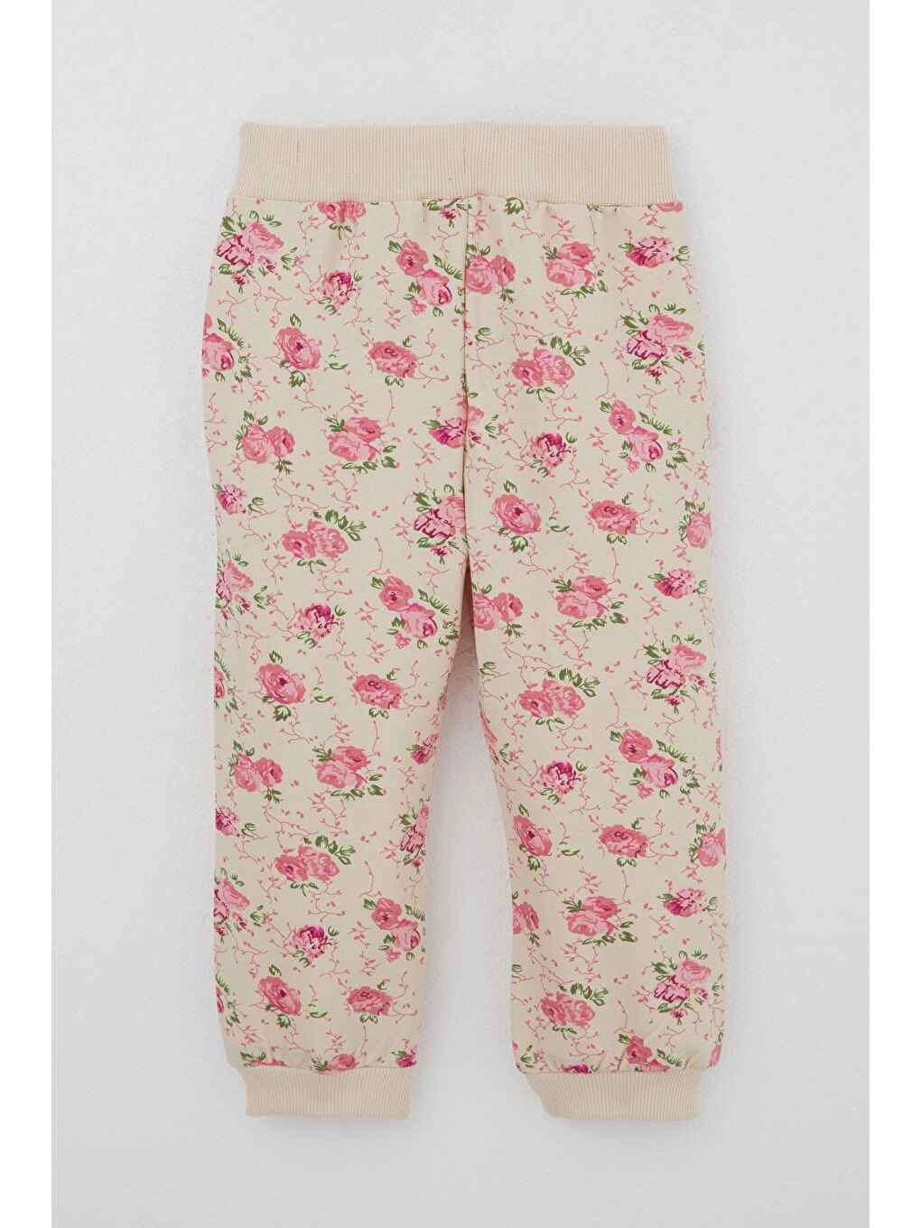 Ekru Kız Çocuk Eşofman Takımı Çiçek Desenli Kapüşonlu Krem (1.5-5 Yaş)-4