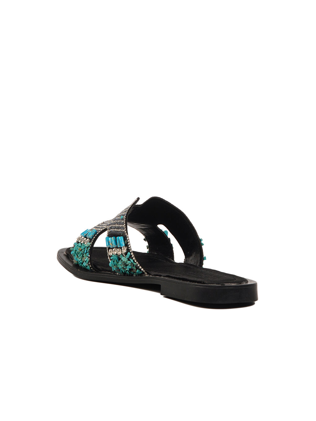 Siyah Taş İşlemeli İnce Taban Hafif Kadın Terlik 246048 Z-3