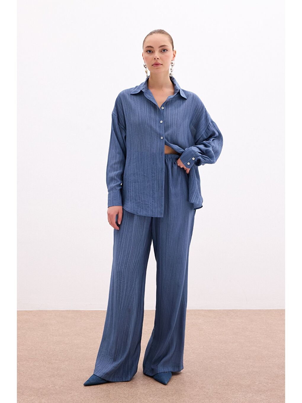 Salaş Gömlek - İndigo-1