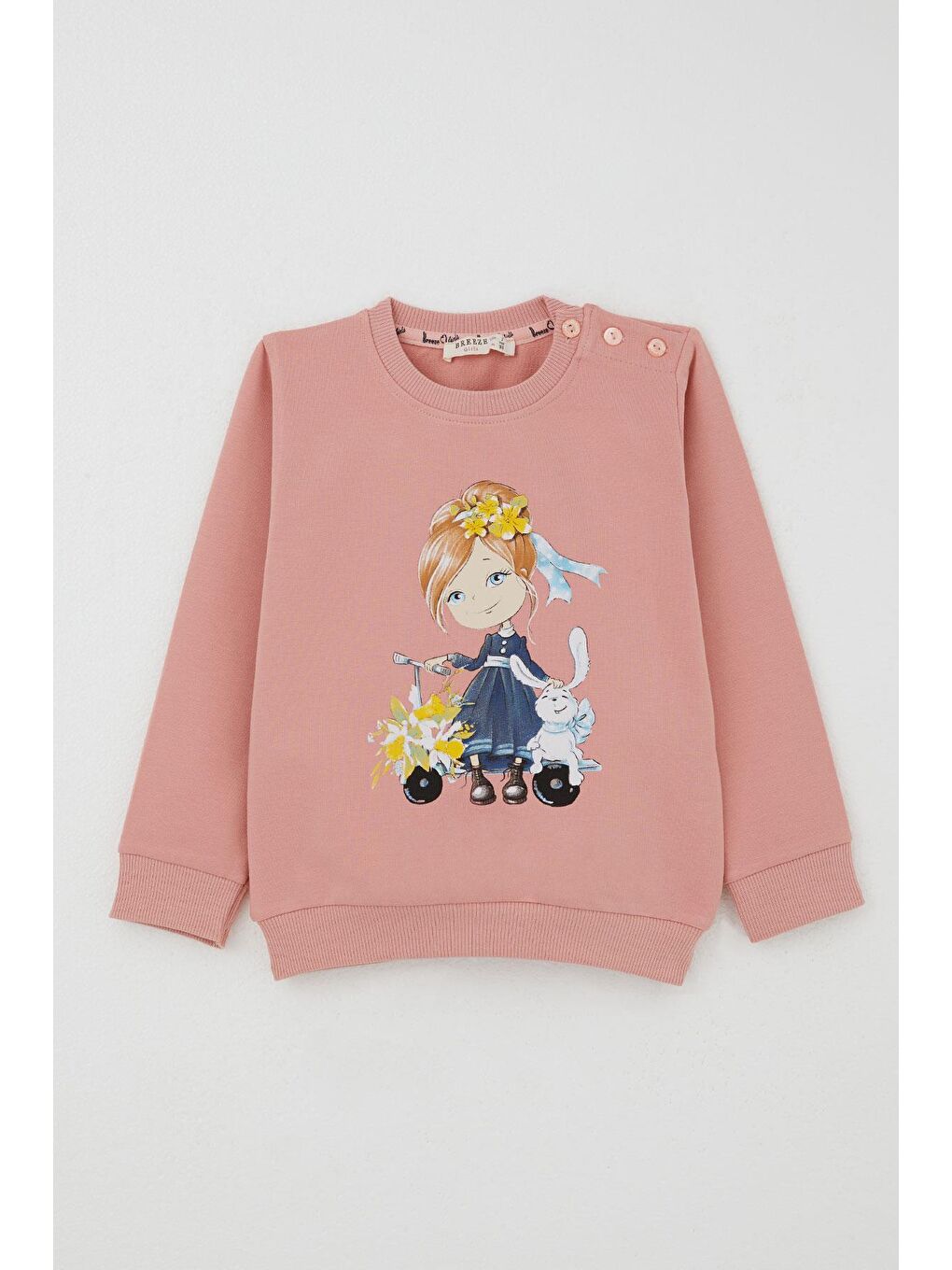 Pembe Kız Çocuk Eşofman Takım Scooter Kız Baskılı Gülkurusu (1.5-3 Yaş)-1