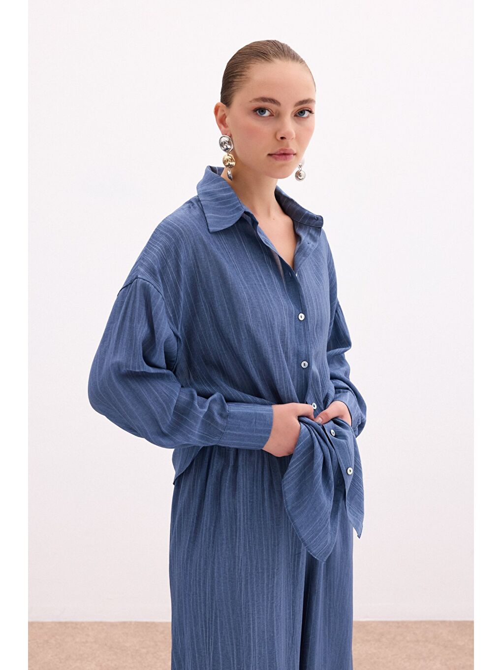 Salaş Gömlek - İndigo-4