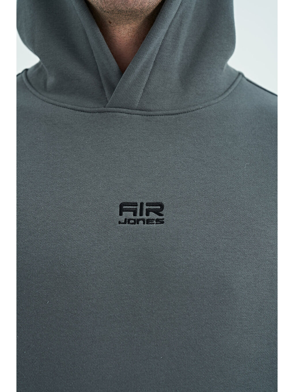 David Haki Kapüşonlu Rahat Kalıp Şardonlu Jogger Erkek Eşofman Takım - 85192-3