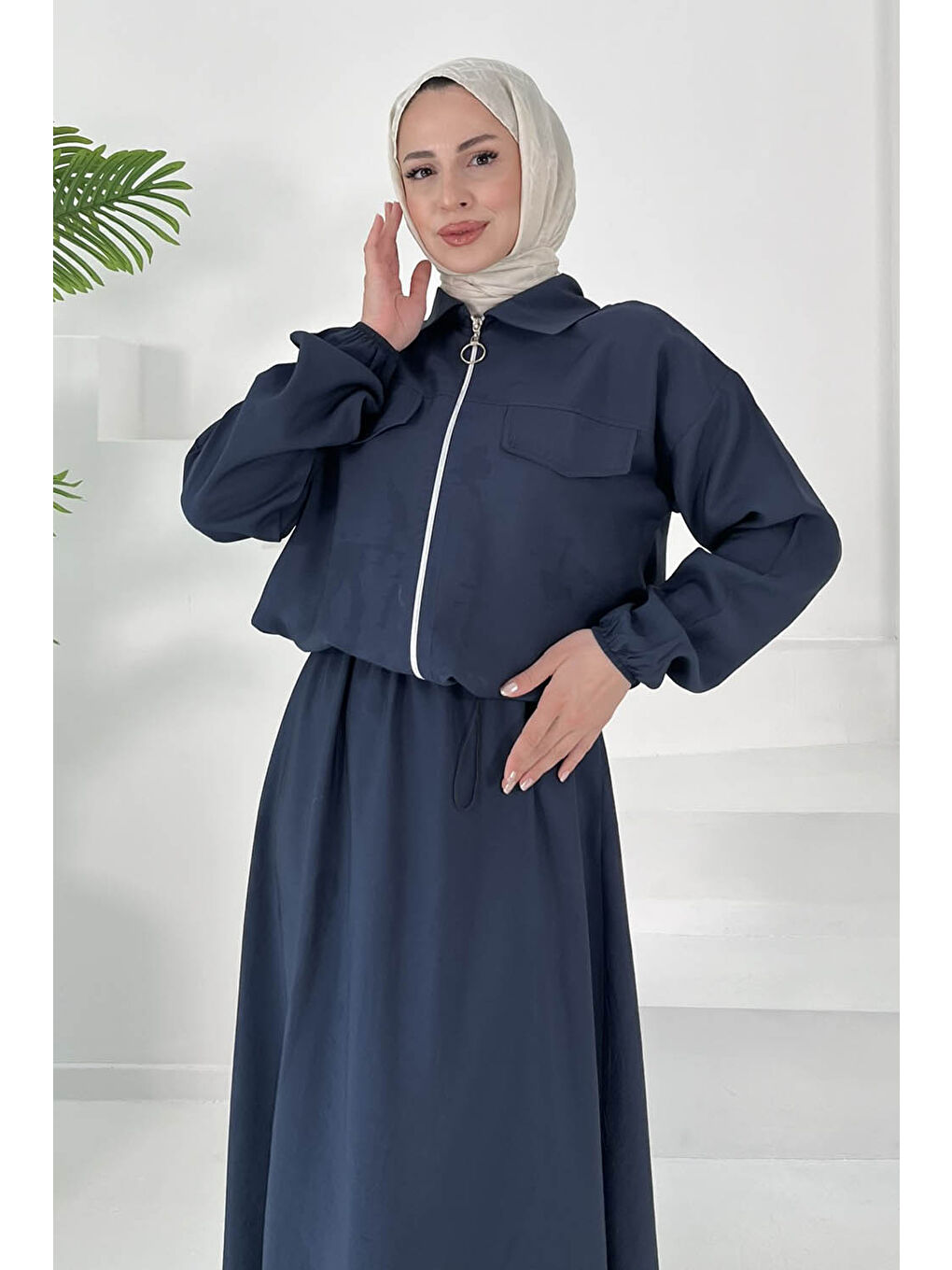 Lastikli Etekli Takım Lacivert - 27011-1