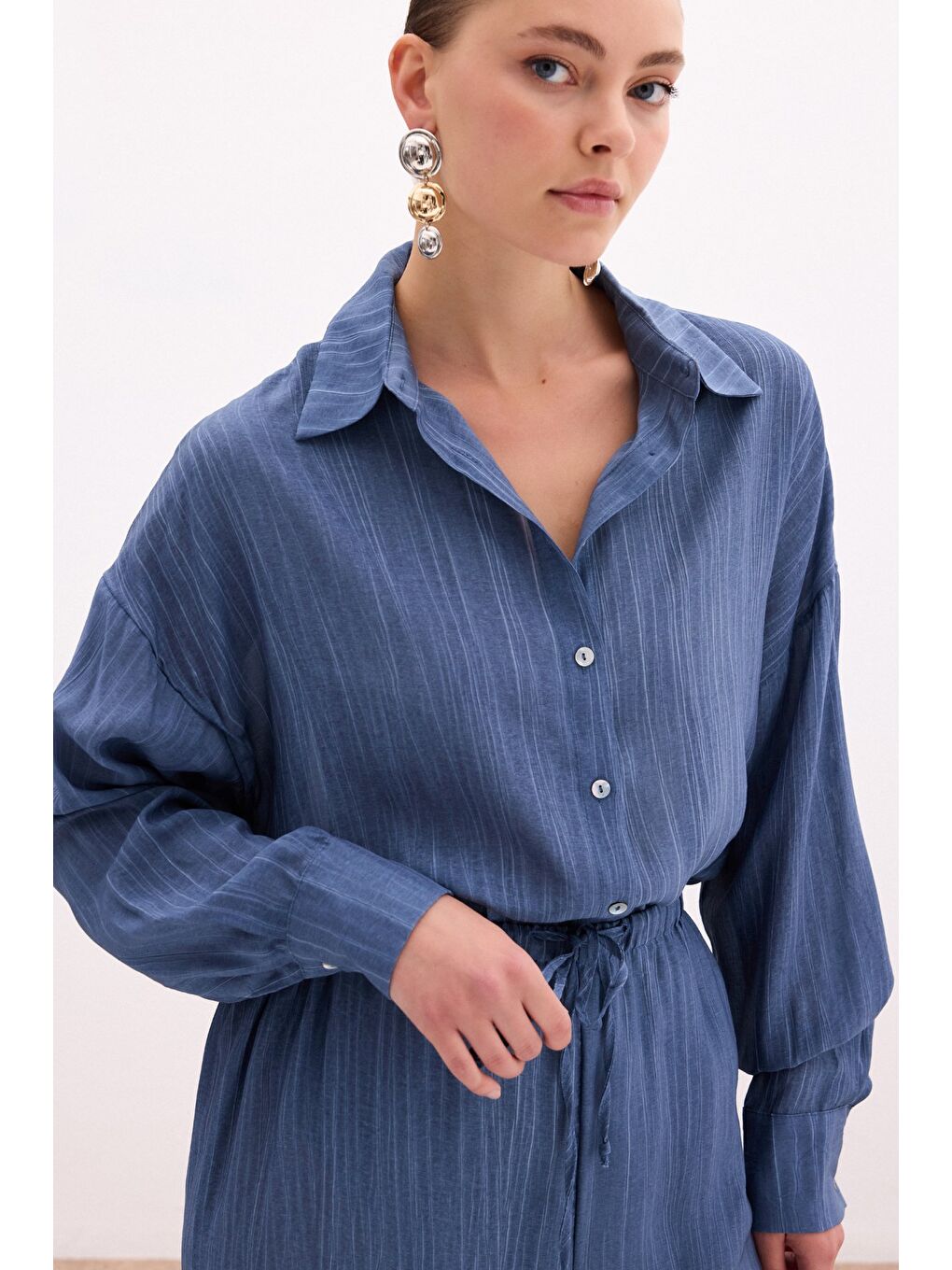 Salaş Gömlek - İndigo-5