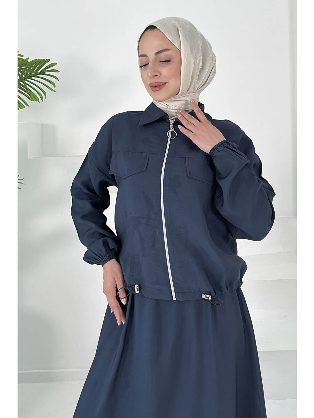 Lastikli Etekli Takım Lacivert - 27011-3