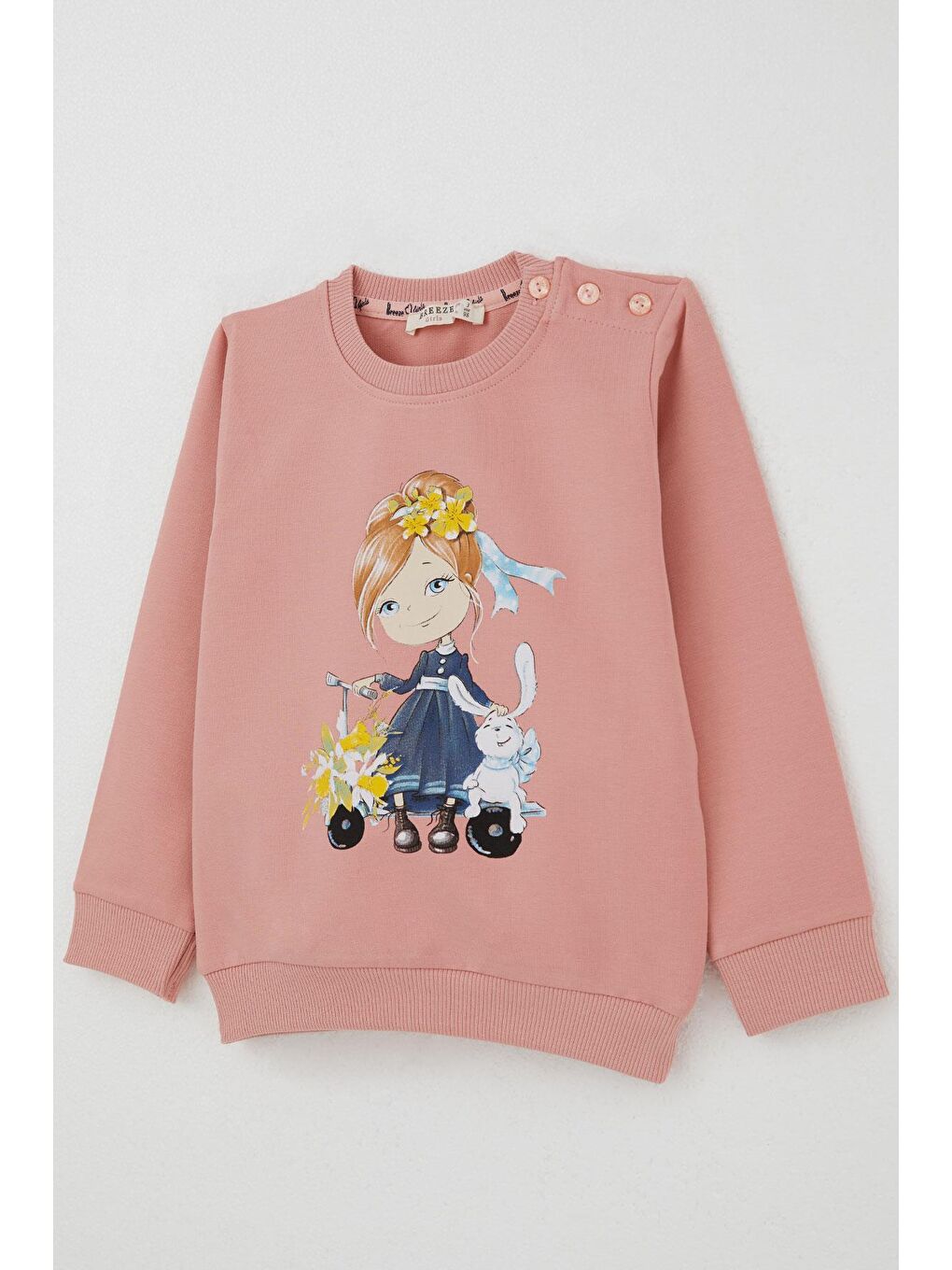 Pembe Kız Çocuk Eşofman Takım Scooter Kız Baskılı Gülkurusu (1.5-3 Yaş)-5