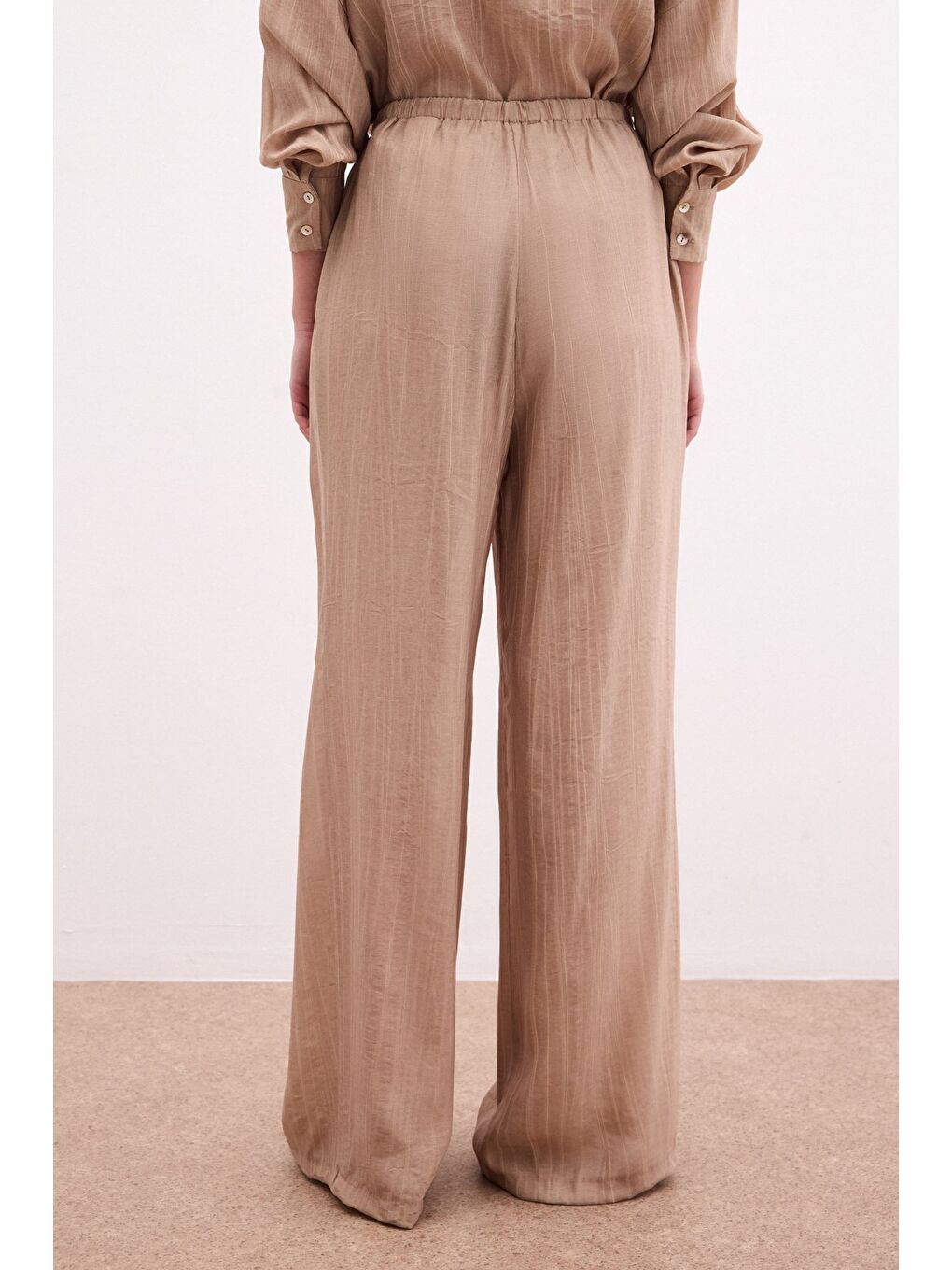 Kahverengi Bel Lastikli Pantolon - Camel-7