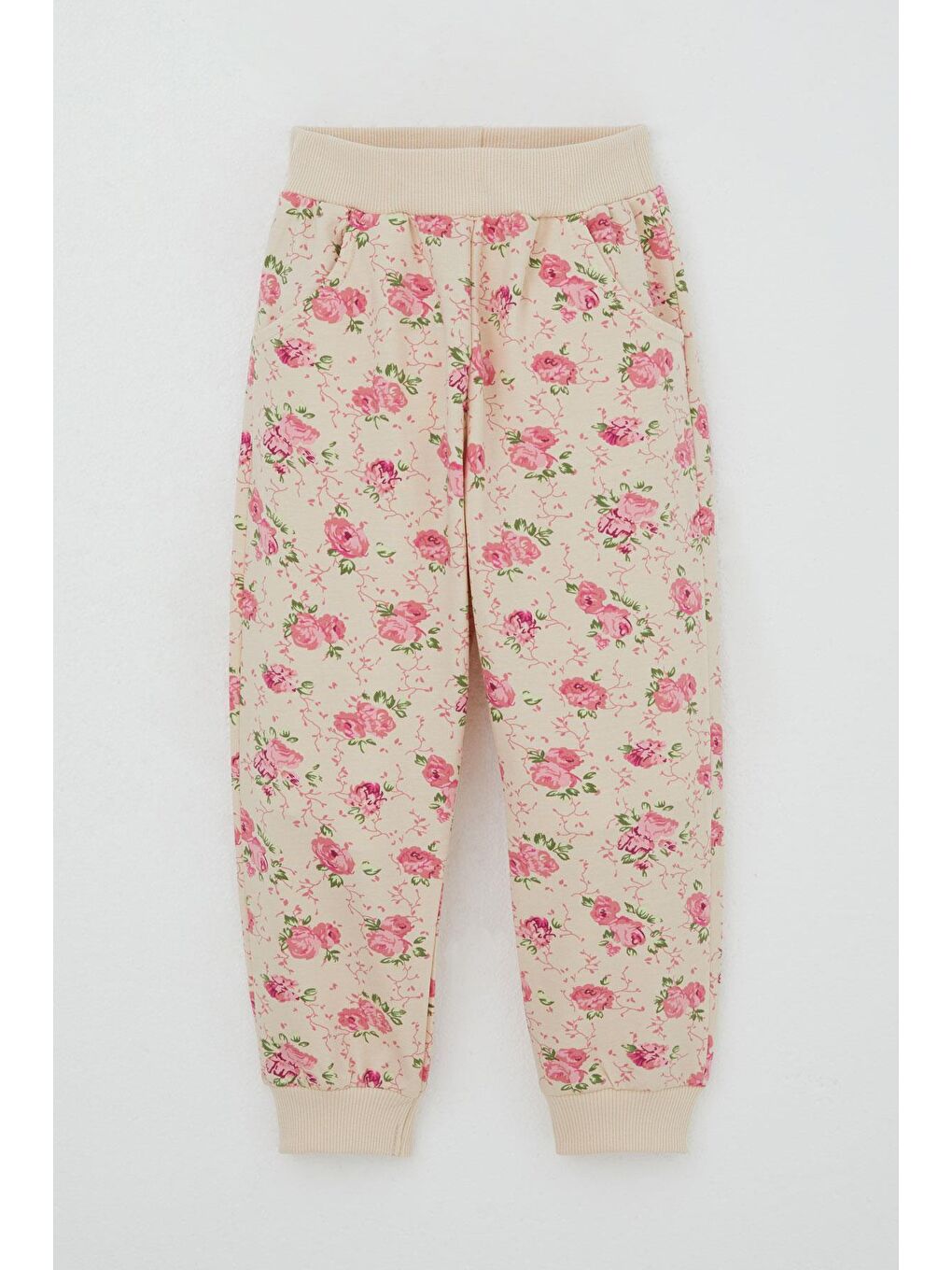 Kız Çocuk Eşofman Takım Çiçek Desenli Bej (1.5-5 Yaş)-2