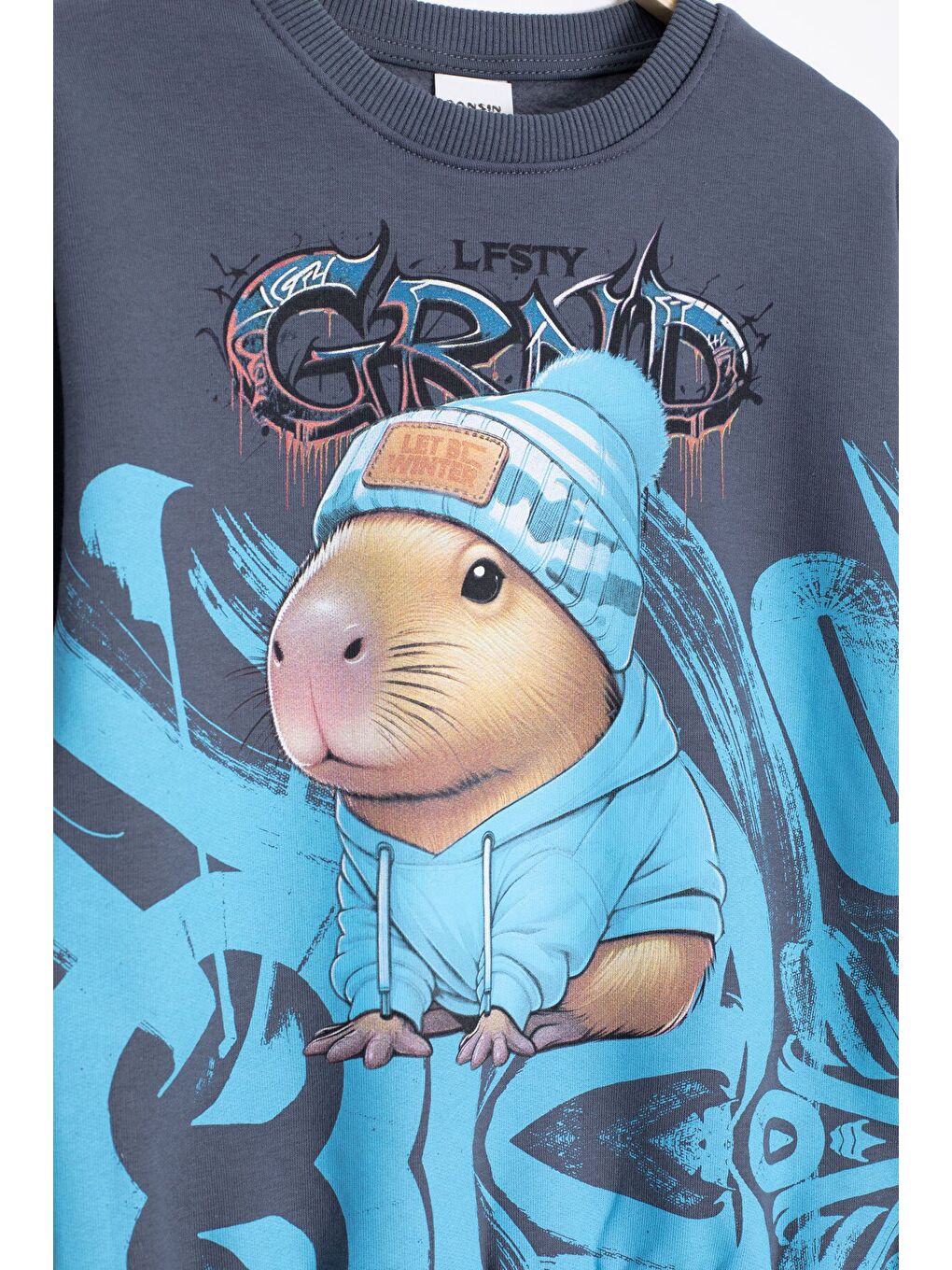 Gri Füme Cool Fare Baskılı Şardonlu Erkek Çocuk Eşofman Takımı 23291-1